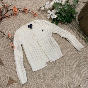 Ralph Lauren Ivory Cable Knit Cardigan Sweater